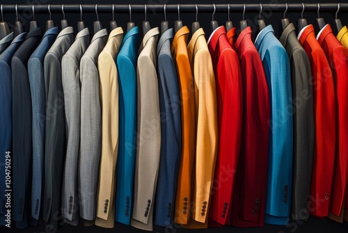 Wallpaper Mural Colorful Suits Hanging on a Rack in a Store Torontodigital.ca