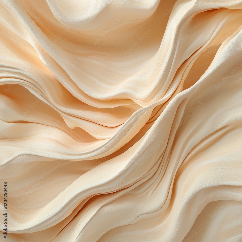 Obraz premium Abstract beige fabric waves background texture