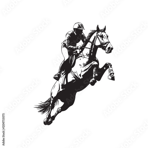 rider on a horse jumping