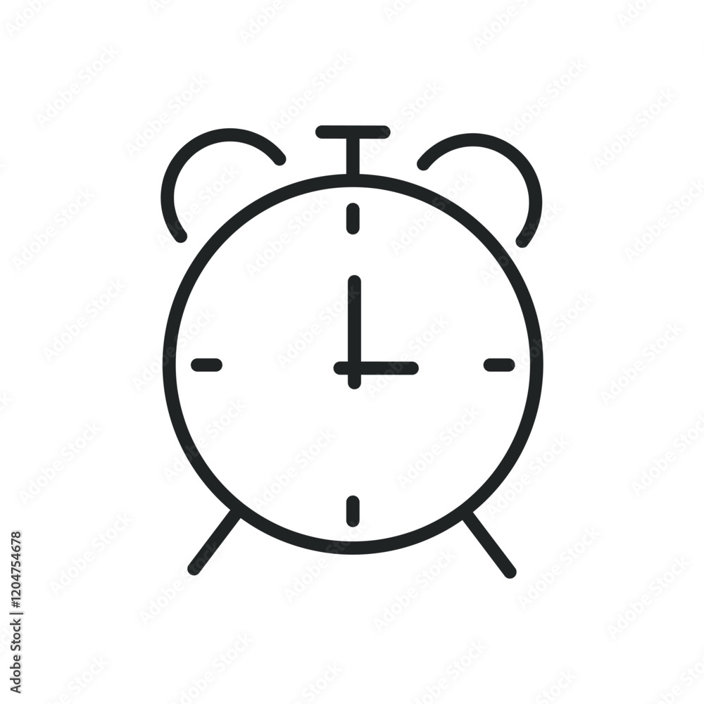 Alarm thin line icons. Editable stroke and Perfect pixel on transparent background Alarm thin line icons. Editable stroke and Perfect pixel on transparent background