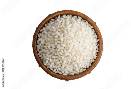 Aromatic Arborio Rice in Wooden Bowl: Culinary Delights photo