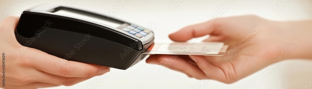 Contactless payment transaction retail store financial technology indoor environment close-up view convenience