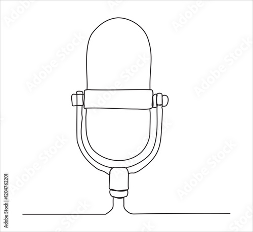 Wallpaper Mural One continuous line drawing of microphone sound system. single line drawing of microphone.  illustration of microphone. editable stroke Torontodigital.ca