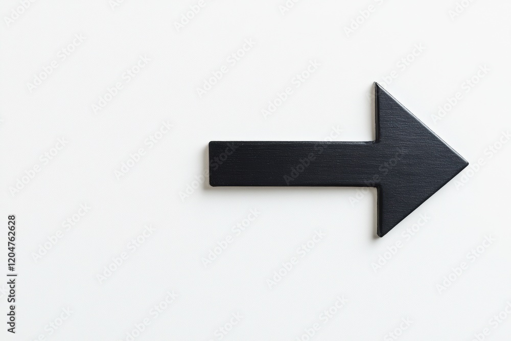 Simple black arrow pointing right on a clean white background, ideal for navigation or directional signage purposes. Generative AI Simple black arrow pointing right on a clean white background, ideal for navigation or directional signage purposes. Generative AI
