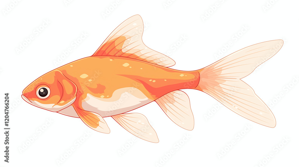 Fototapeta premium Vibrant Orange Goldfish Illustration