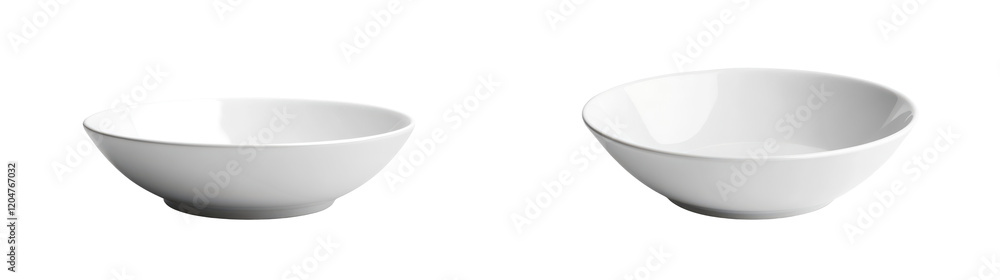 White Ceramic Bowls Empty Dishes Tableware Set Food Serving Kitchenware Restaurant Supplies on transparent background White Ceramic Bowls Empty Dishes Tableware Set Food Serving Kitchenware Restaurant Supplies on transparent background