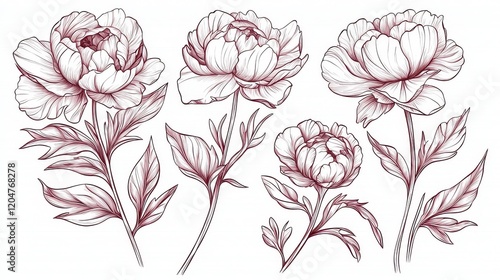 Fototapeta Naklejka Na Ścianę i Meble -  Charming presentation of blossoming peonies perfect for special events.