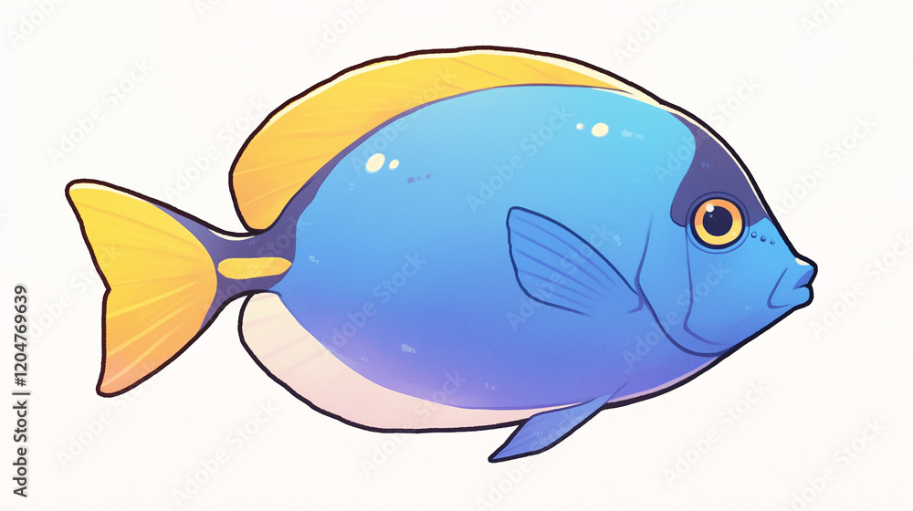 Naklejka premium Vibrant Blue Fish Illustration