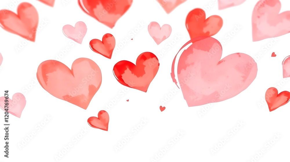 Warm, hard light dramatically illuminates a set of watercolor heart illustration, Thick fog shrouds a set of sophisticated and elegant watercolor heart Warm, hard light dramatically illuminates a set of watercolor heart illustration, Thick fog shrouds a set of sophisticated and elegant watercolor heart