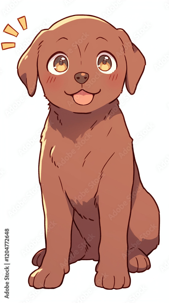 Cute Cartoon Brown Dog Illustration Cute Cartoon Brown Dog Illustration