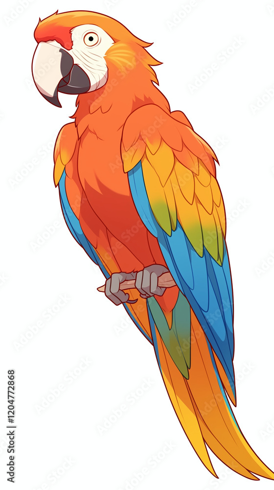 Fototapeta premium Vibrant Macaw Illustration