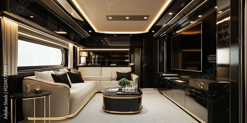 Luxurious Modern Yacht Lounge Interior Design