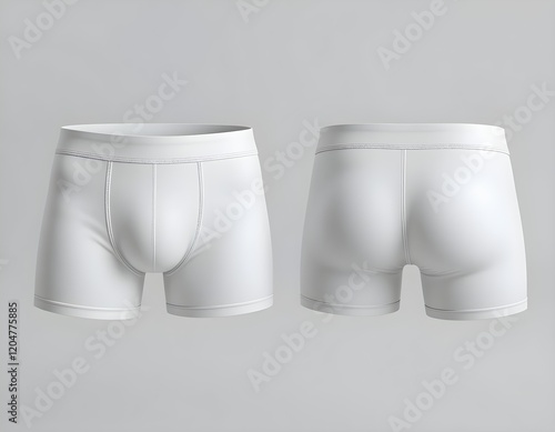 A Blank Mockup Boxer Short Jammers Template White Color