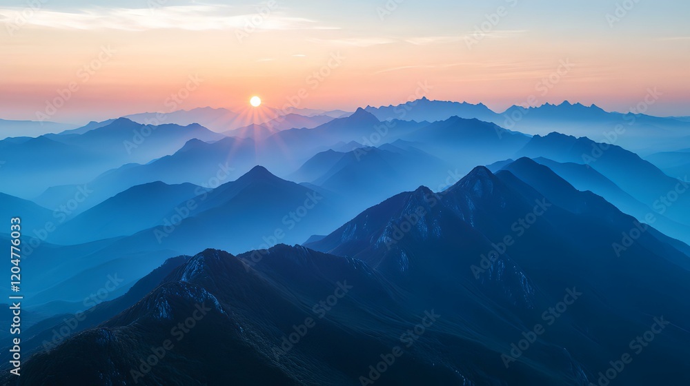 Sunrise over Misty Mountains Sunrise over Misty Mountains