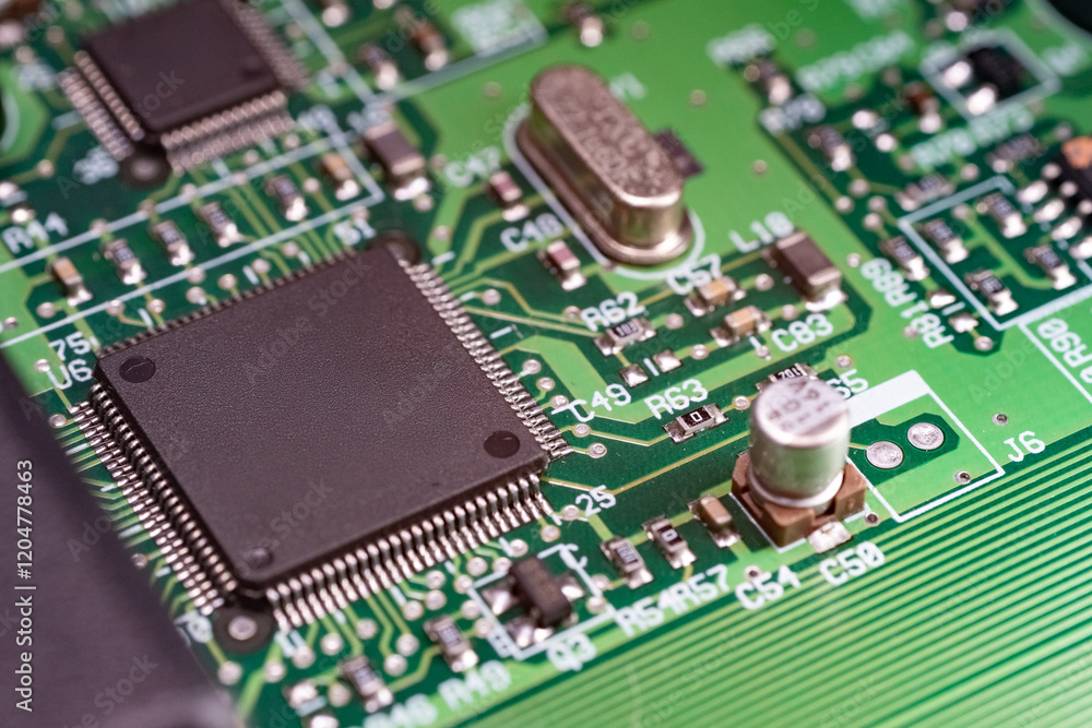 High-Resolution Close-Up of a Computer Motherboard High-Resolution Close-Up of a Computer Motherboard