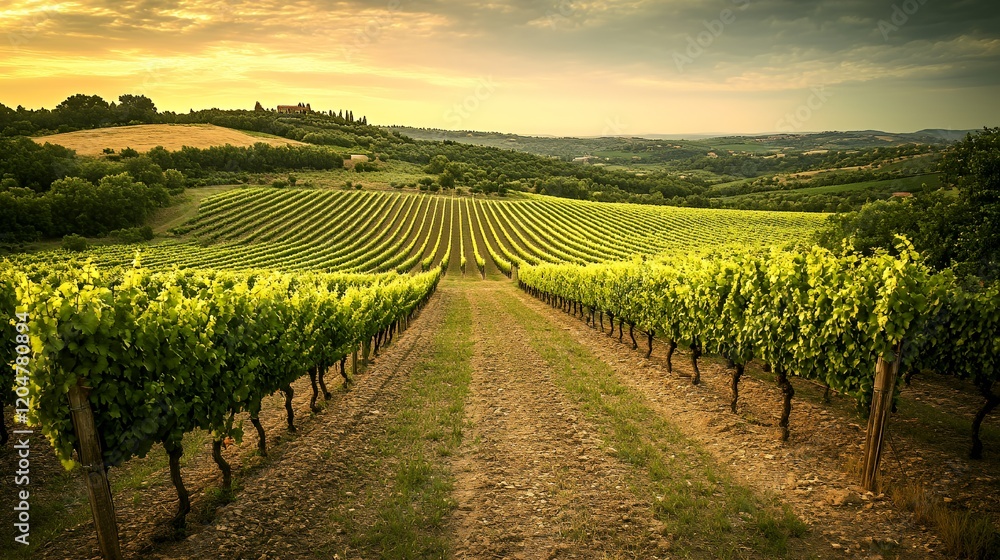 Naklejka premium Vineyard Sunset