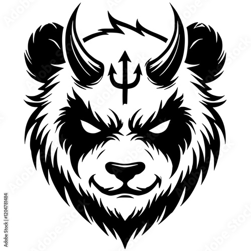 Panda devil silhouette