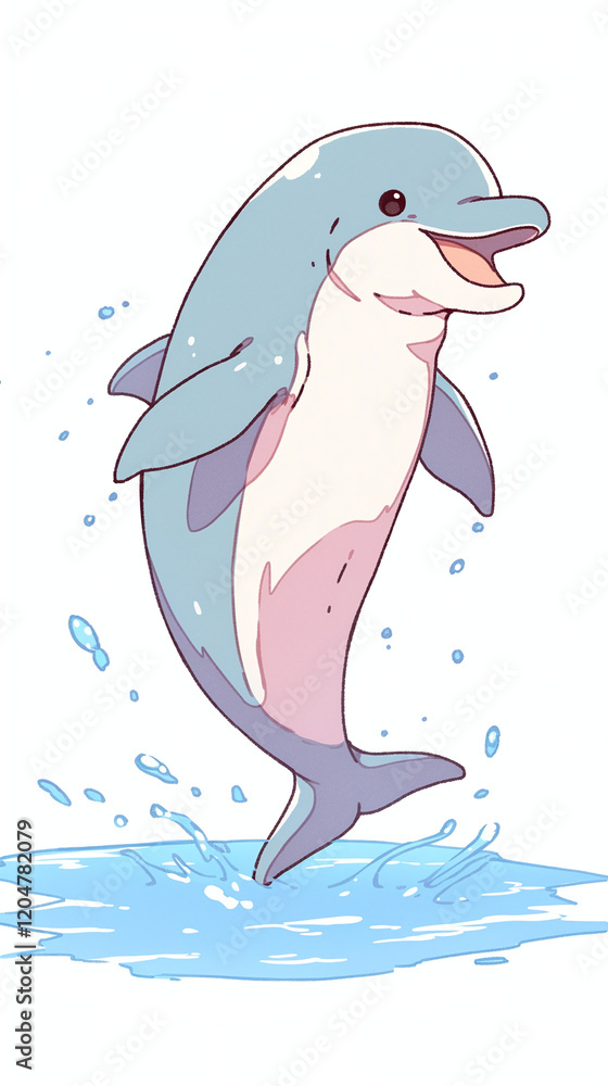 Naklejka premium Playful Dolphin Illustration