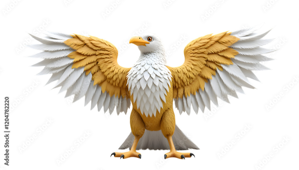 Obraz premium Majestic Golden Eagle with Spread Wings 3D Render