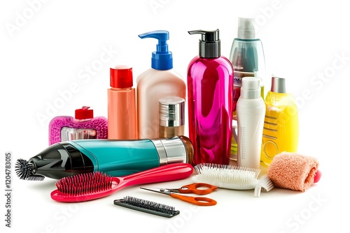 Hair dryer scissors combs and bottles