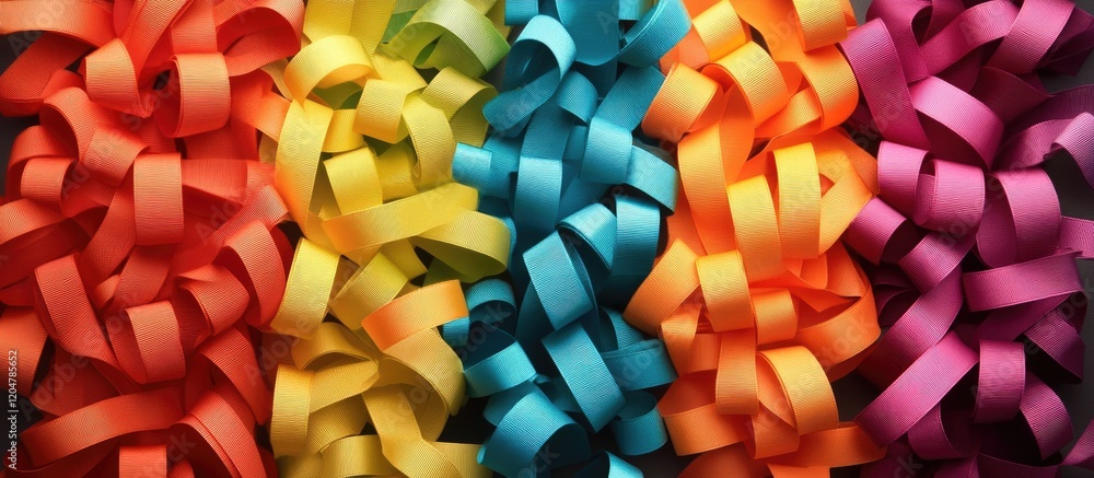Colorful Ribbons Arranged in Vertical Stripes Colorful Ribbons Arranged in Vertical Stripes