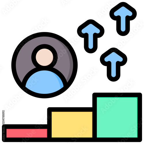 Succession Planning Outline Color Icon