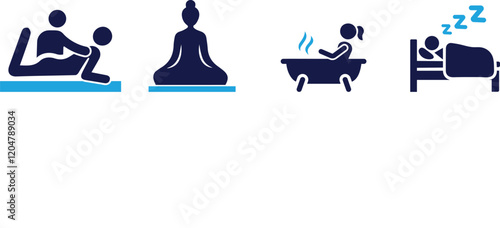  wellness massage Yoga icon set You can easily change the color
