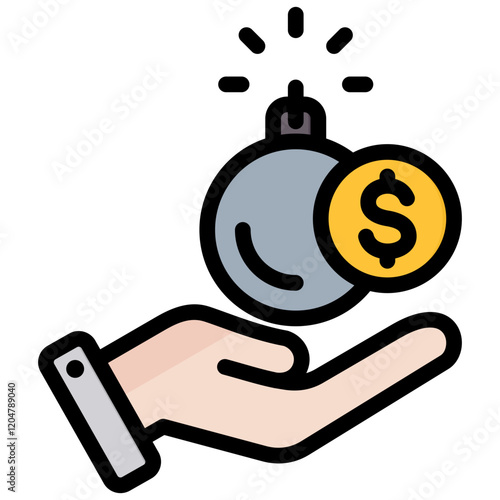 Debt Financing Outline Color Icon