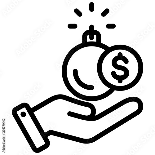 Debt Financing Outline Icon