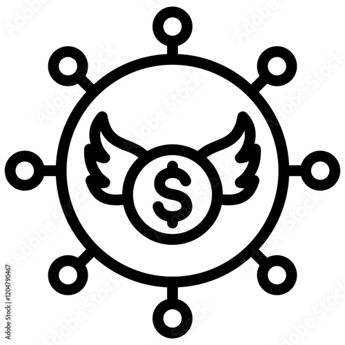 Angel Network Outline Icon