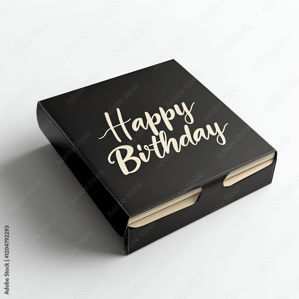 Stylish birthday gift box with a cheerful 'Happy Birthday' inscription. Stylish birthday gift box with a cheerful 'Happy Birthday' inscription.