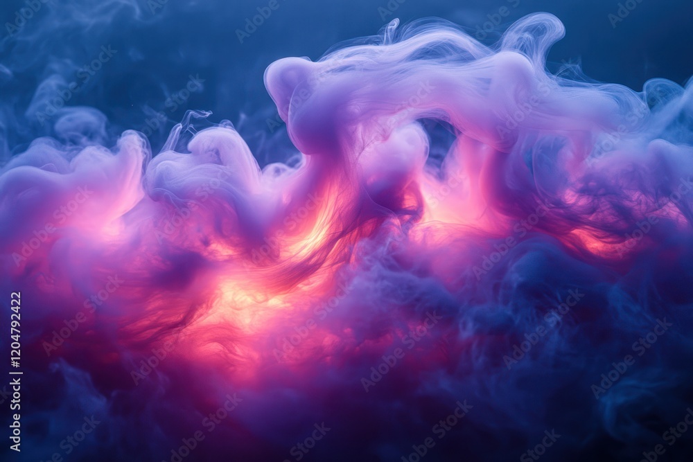 Fototapeta premium Purple and Blue Smoke Abstract Dreamlike Background Fluid Textures