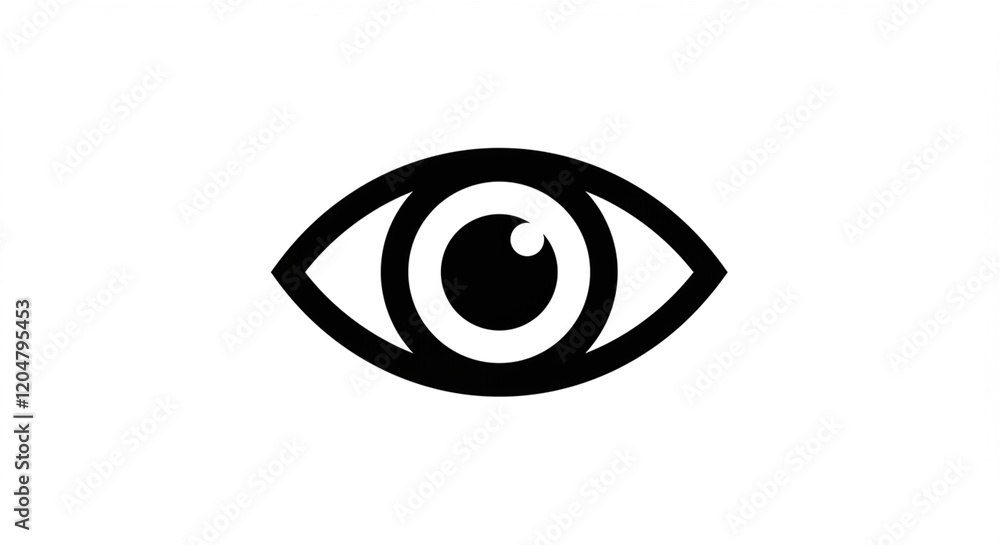 eye icon logo illustration. white background eye icon logo illustration. white background