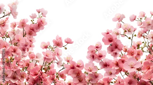Wallpaper Mural Delicate Pink Blossoms Frame White Background Torontodigital.ca