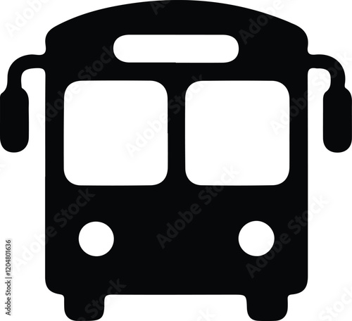 bus transport vehicle isolated icon vector illustration design  black and white color