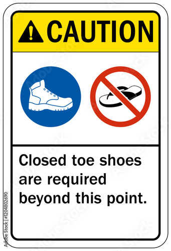 Closed toe shoes are required sign