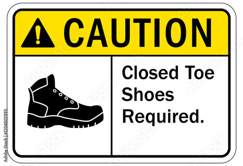 Closed toe shoes are required sign