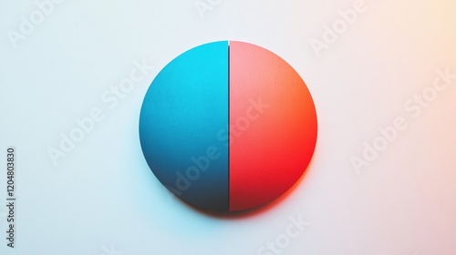 Free Download Colorful split circle representing duality in design with contrasting blue and red sections in minimalistic layout. Generative AI - GFXLoad