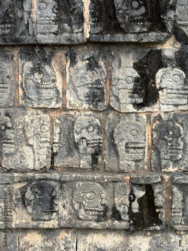 El Castillo chichen itza ruins, Maya history, skulls, snake, fire ball