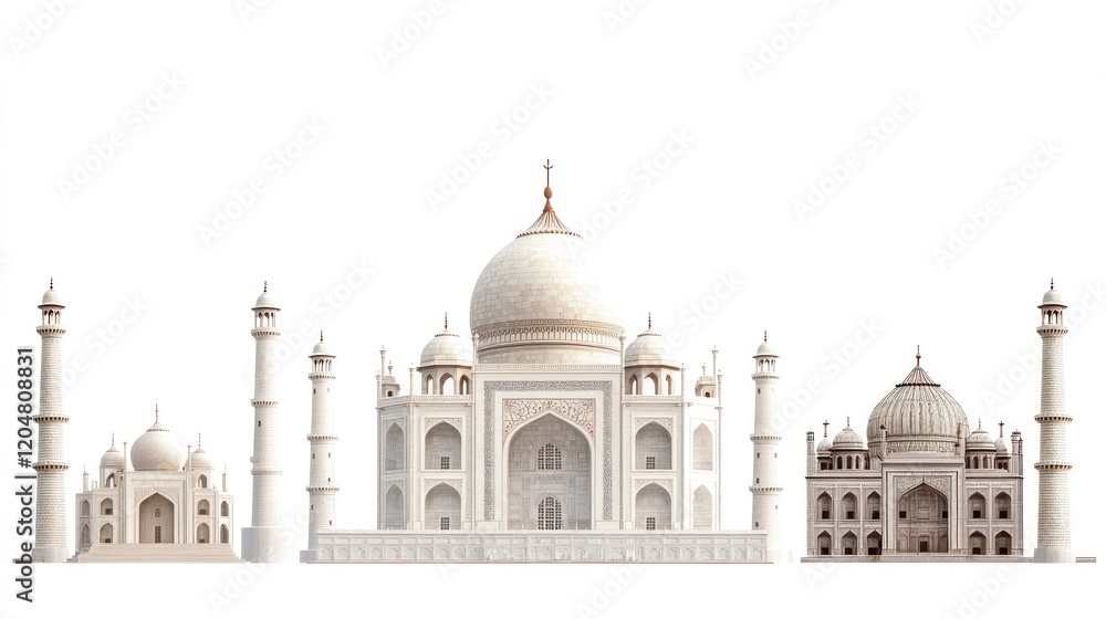 Naklejka premium Taj Mahal Complex: Architectural Marvel of India