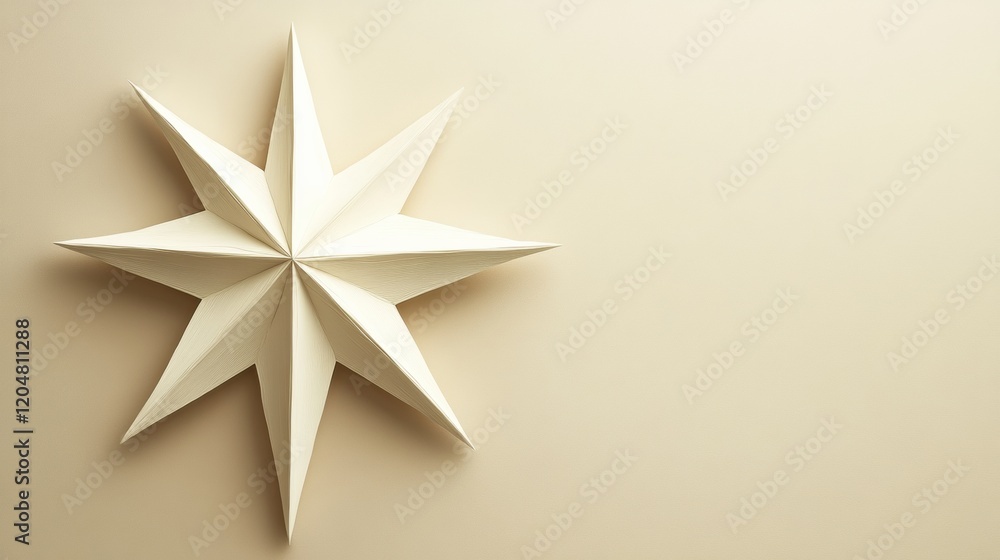 Decorative star hanging on a beige wall creates an elegant and simple accent in a modern space. Generative AI Decorative star hanging on a beige wall creates an elegant and simple accent in a modern space. Generative AI