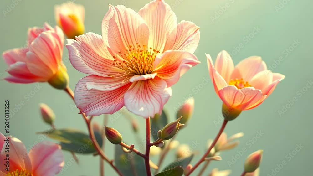 Blooming flower timelapse: vibrant pink blossoms opening in sunlight Blooming flower timelapse: vibrant pink blossoms opening in sunlight