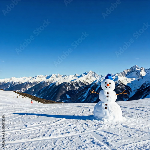 winter wonderland frosty air the sun just beginning to rise golden glow over snow capped mountains.