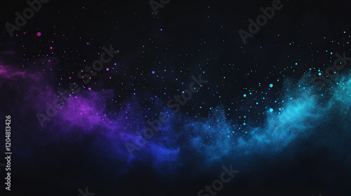 Wallpaper Mural Abstract cosmic nebula with purple and blue glowing clouds and stars. Torontodigital.ca