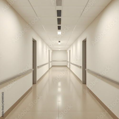 Wallpaper Mural bright and white colored liminal space, 3d render	 Torontodigital.ca