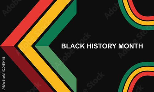 one person black man or woman side view potrait silhouette ,confident pose with red, yellow and green color. Black History Month color background with copy space for text. Vector illustration. EPS 10