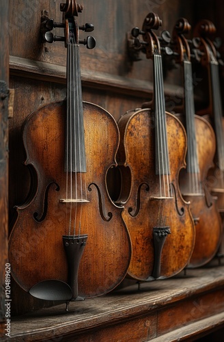 Traditional String Instruments Wooden Music Instrument Maker Vintage Craftsmanship Cultural Background