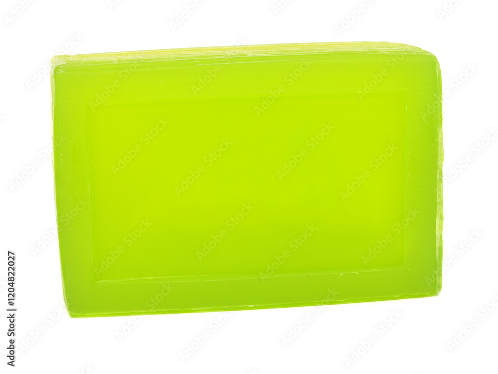 Green soap bar isolated on white background Green soap bar isolated on white background