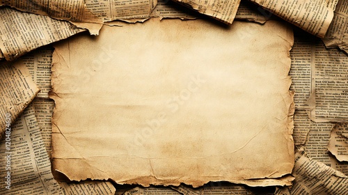 Old Paper Texture with Newspaper Background