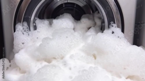 close up of washing machine
